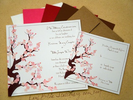  invitations when I ran across these cherry blossom invitations on Etsy